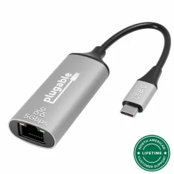 Plugable 5Gbps USB-C Ethernet Adapter - 5000Mbps Wired Network for Windows, macOS, and ChromeOS Laptops and Desktops