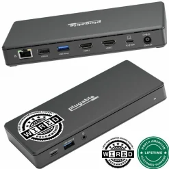 Plugable USB C Docking Station Dual Monitor 2 HDMI Ports, Power Delivery Dock, Dual 4K Monitor