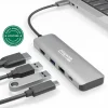 Plugable USB C Hub Multiport Adapter, 4 in 1, 100W Pass Through Charging USB C to HDMI 4K 60Hz