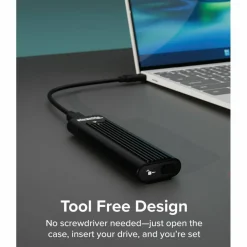 Plugable USB C to M.2 NVMe Tool-free Enclosure USB C and Thunderbolt 3 Compatible up to USB 3.1 Gen 2 Speeds (10Gbps).