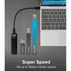 Plugable USB C to M.2 NVMe Tool-free Enclosure USB C and Thunderbolt 3 Compatible up to USB 3.1 Gen 2 Speeds (10Gbps).