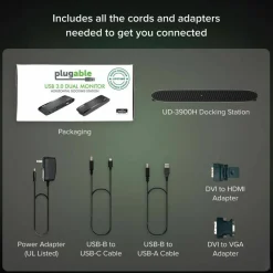 Plugable USB 3.0 Universal Laptop Docking Station for Windows and Mac