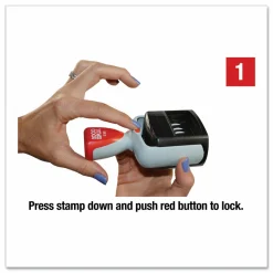 2000 PLUS Date Message Dater Stamp Paid, Faxed, Received, Entered Stamp, Self-Inking 4-in-1 Date Message Dater Stamp, Blue and Red Ink