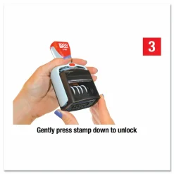 2000 PLUS Date Message Dater Stamp Paid, Faxed, Received, Entered Stamp, Self-Inking 4-in-1 Date Message Dater Stamp, Blue and Red Ink
