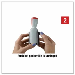 2000 PLUS Date Message Dater Stamp Paid, Faxed, Received, Entered Stamp, Self-Inking 4-in-1 Date Message Dater Stamp, Blue and Red Ink