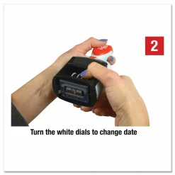 2000 PLUS Date Message Dater Stamp Paid, Faxed, Received, Entered Stamp, Self-Inking 4-in-1 Date Message Dater Stamp, Blue and Red Ink