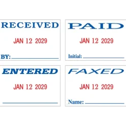 2000 PLUS Date 4 Message Dater Stamp Self-Inking Date 4-in-1 Message Dater Stamp, Received, Entered, Paid, Faxed, 15/16" x 1-3/4", Blue and Red Ink