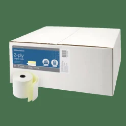 2-Ply POS & Credit Card Carbonless Rolls, 3" x 100', White/Canary, Pack Of 50