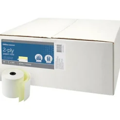 2-Ply POS & Credit Card Carbonless Rolls, 3" x 100', White/Canary, Pack Of 50