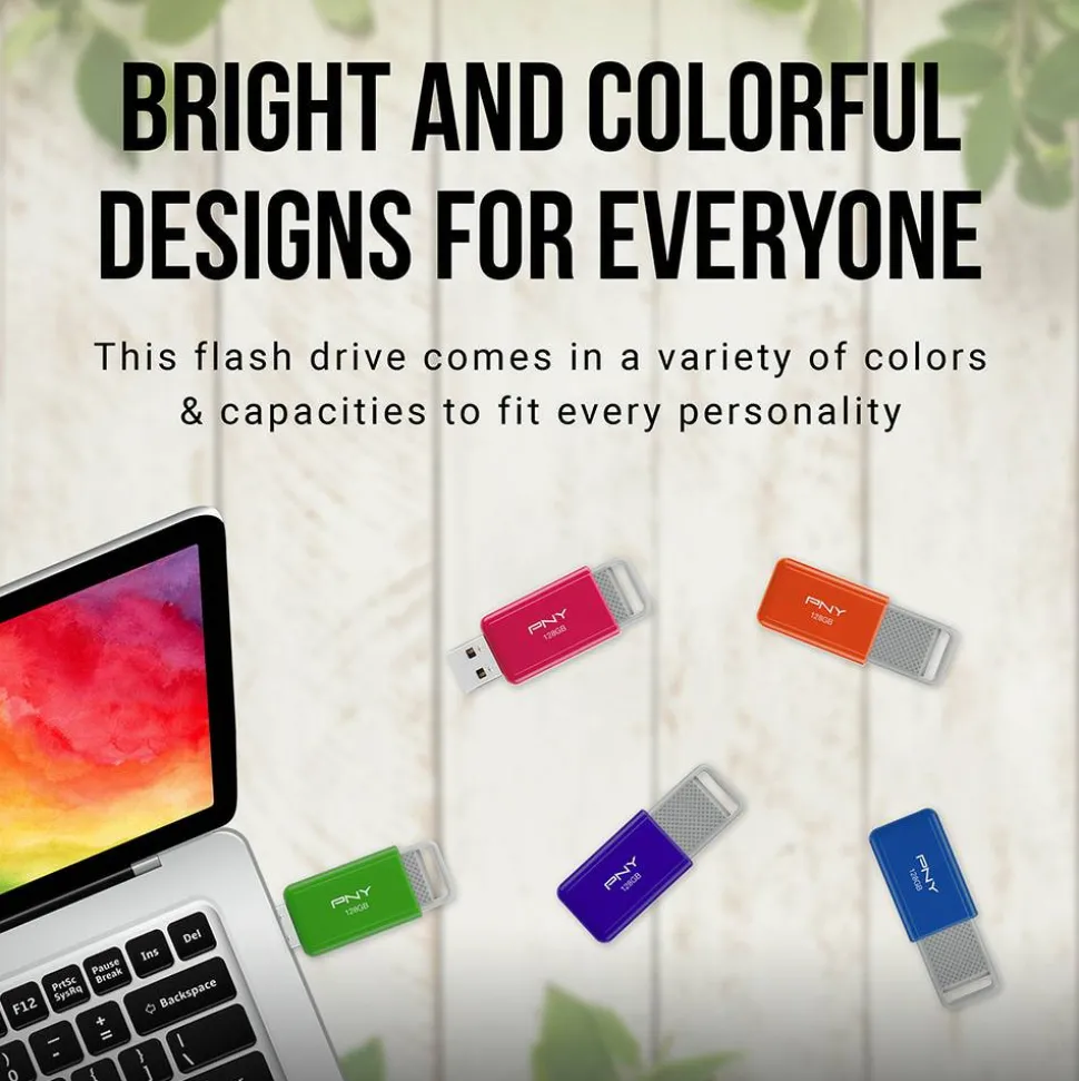 PNY USB 2.0 Flash Drive, 32GB, Assorted Colors