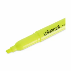 Pocket Highlighter Value Pack, Fluorescent Yellow Ink, Chisel Tip, Yellow Barrel, 36/Pack