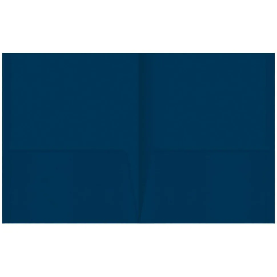 2-Pocket Paper Folders, Dark Blue, Pack of 25