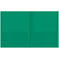 2-Pocket Paper Folders, Green, Pack Of 25