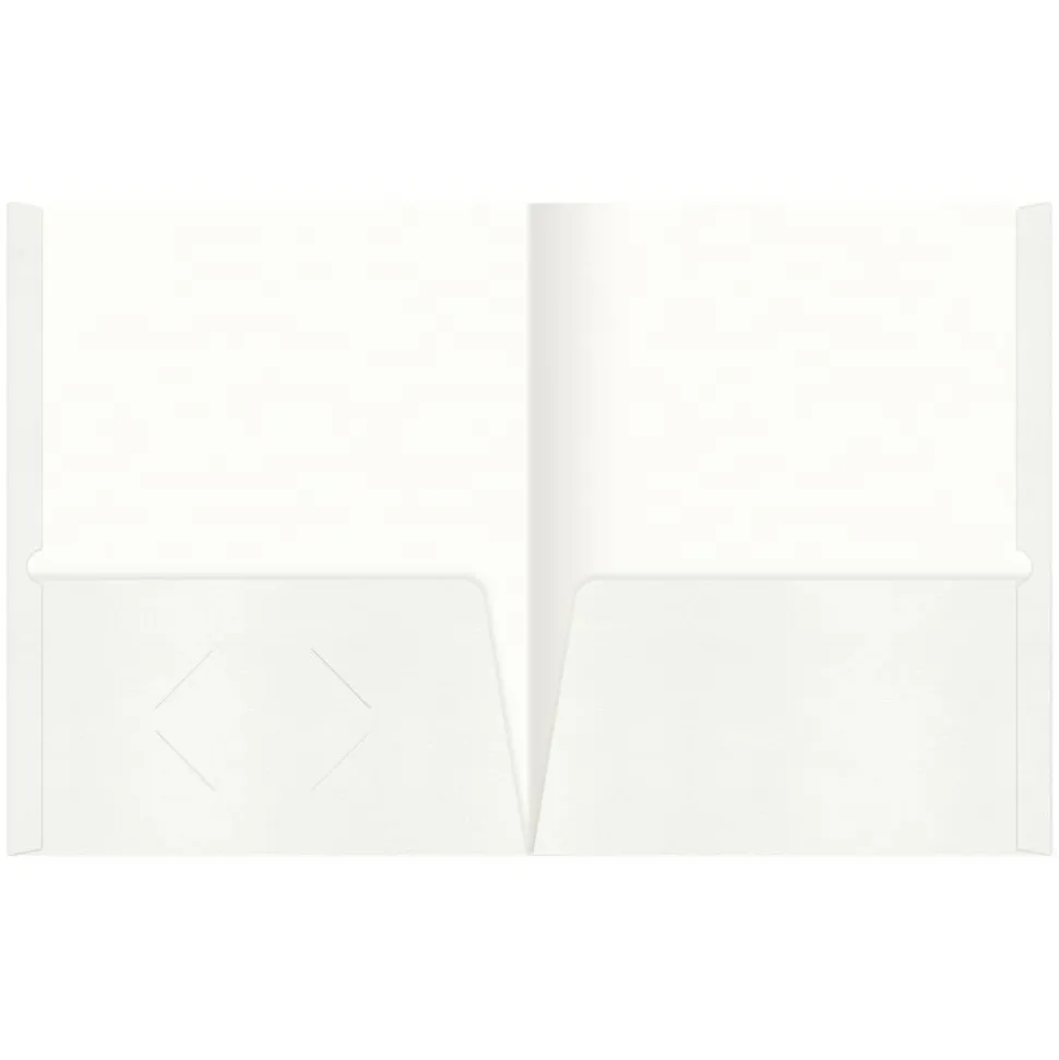 2-Pocket Paper Folders, Off-White, Pack of 25