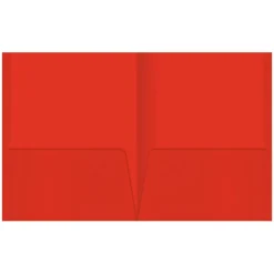 2-Pocket Paper Folders, Red, Pack of 25