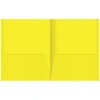 2-Pocket Paper Folders, Yellow, Pack Of 25