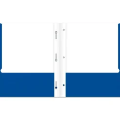 2-Pocket School-Grade Paper Folder with Prongs, Letter Size, Blue