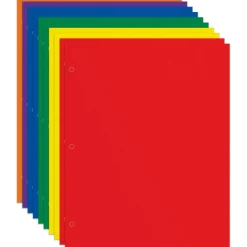 2-Pocket School-Grade Paper Folders, Letter Size, Assorted Colors, Pack Of 10