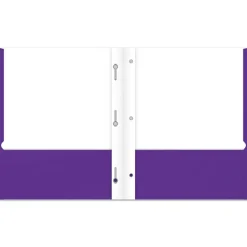 2-Pocket School-Grade Paper Folder with Prongs, Letter Size, Purple