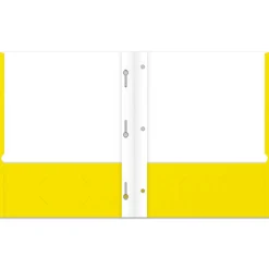 2-Pocket School-Grade Paper Folder with Prongs, Letter Size, Yellow