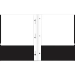 2-Pocket School-Grade Paper Folder with Prongs, Letter Size, Black