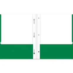 2-Pocket School-Grade Paper Folder with Prongs, Letter Size, Green