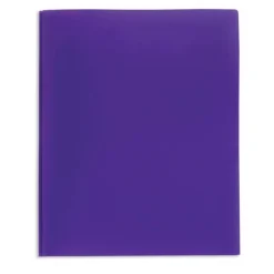 2-Pocket School-Grade Poly Folder with Prongs, Letter Size, Purple