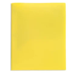 2-Pocket School-Grade Poly Folder with Prongs, Letter Size, Yellow