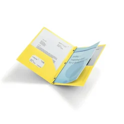 2-Pocket School-Grade Poly Folder with Prongs, Letter Size, Yellow
