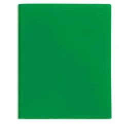 2-Pocket School-Grade Poly Folder with Prongs, Letter Size, Green