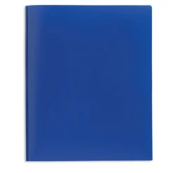 2-Pocket School-Grade Poly Folder with Prongs, Letter Size, Blue