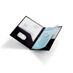 2-Pocket School-Grade Poly Folder with Prongs, Letter Size, Black
