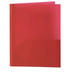 2-Pocket School-Grade Poly Folder with Prongs, Letter Size, Assorted Colors, Pack Of 10