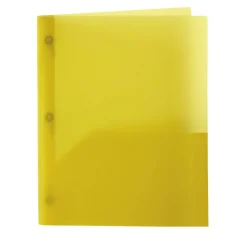 2-Pocket School-Grade Poly Folder with Prongs, Letter Size, Assorted Colors, Pack Of 10