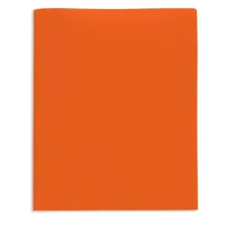 2-Pocket School-Grade Poly Folder with Prongs, Letter Size, Orange