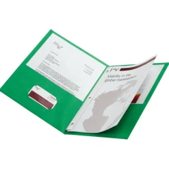 2-Pocket Textured Paper Folders With Prongs, Light Green, Pack Of 10