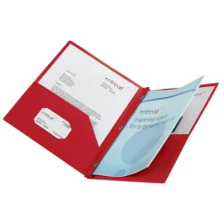 Poly 2-Pocket Portfolio With Fasteners, Red