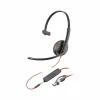 Poly Blackwire 3215 Monaural USB-C Headset + 3.5mm Plug + USB-C/A Adapter (Bulk)