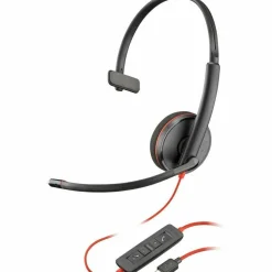 Poly Blackwire 3210 Monaural USB-C Black Headset + USB-C/A Adapter (Bulk)