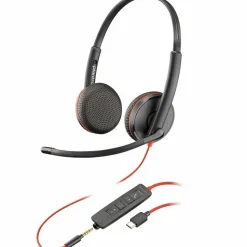 Poly Blackwire 3225 Stereo Headset +USB-C/A Adapter TAA
