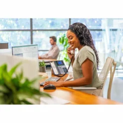 Poly Edge E450 IP Phone - Corded - Corded/Cordless - Bluetooth, NFC, Wi-Fi - 3 Multiple Conferencing - Desktop, Wall Mountable - White, Midnight Blue