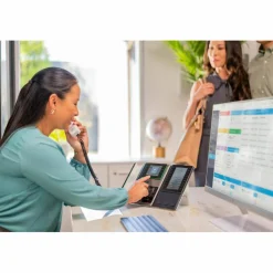 Poly Edge E450 IP Phone - Corded - Corded/Cordless - Bluetooth, NFC, Wi-Fi - 3 Multiple Conferencing - Desktop, Wall Mountable - White, Midnight Blue