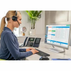 Poly Edge E450 IP Phone - Corded - Corded/Cordless - Bluetooth, NFC, Wi-Fi - 3 Multiple Conferencing - Desktop, Wall Mountable - White, Midnight Blue