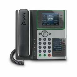 Poly Edge E450 IP Phone - Corded - Corded/Cordless - Bluetooth, NFC, Wi-Fi - 3 Multiple Conferencing - Desktop, Wall Mountable - White, Midnight Blue