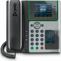 Poly Edge IP Phone - Corded - Corded - Desktop - Black - TAA Compliant