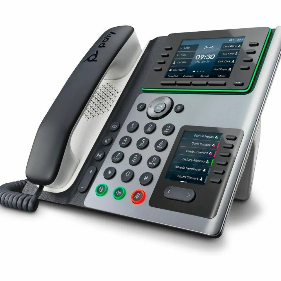 Poly Edge IP Phone - Corded - Corded - Desktop - Black - TAA Compliant