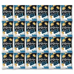 popchips Potato Chips, Sea Salt Flavor, 0.8 oz Bag, 24/Carton