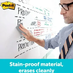Post it Non-Magnetic Dry-Erase Whiteboard Surface, 36" x 48", White
