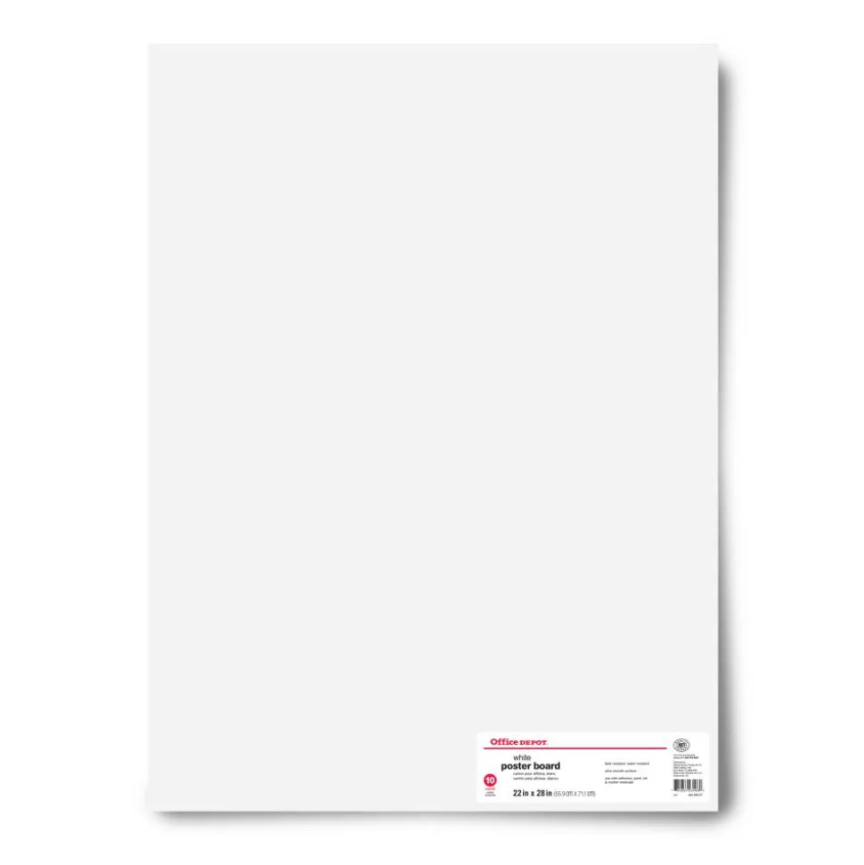 Poster Board, 22" x 28", White, Pack Of 10