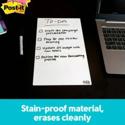 Post-it Dry Erase Sheets, 7 in x 11.3 in, 1 Pack, 3 Sheets/Pack, White, DEFSHEETS-3PK